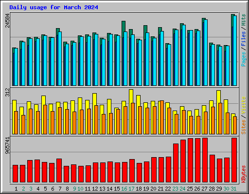 Daily usage for March 2024