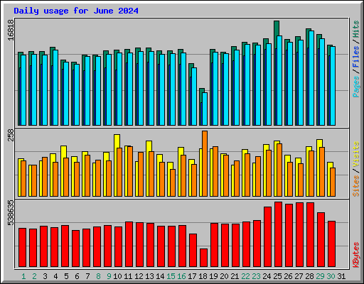 Daily usage for June 2024