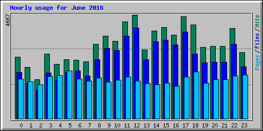 Hourly usage for June 2016