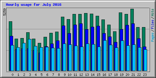 Hourly usage for July 2016