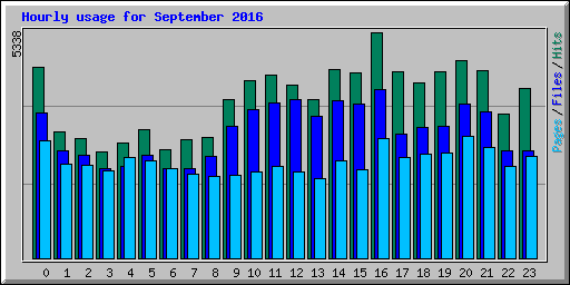 Hourly usage for September 2016