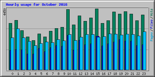 Hourly usage for October 2016