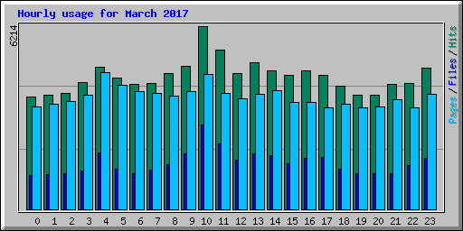 Hourly usage for March 2017