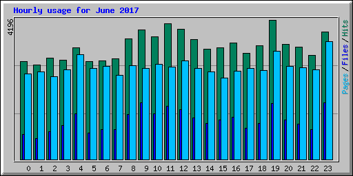 Hourly usage for June 2017