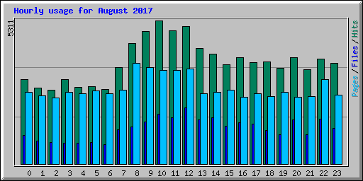 Hourly usage for August 2017