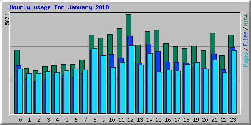 Hourly usage for January 2018