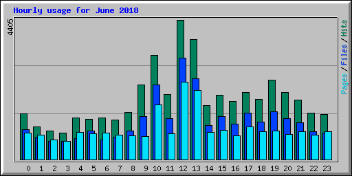 Hourly usage for June 2018