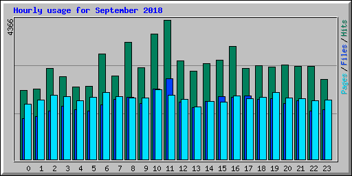 Hourly usage for September 2018