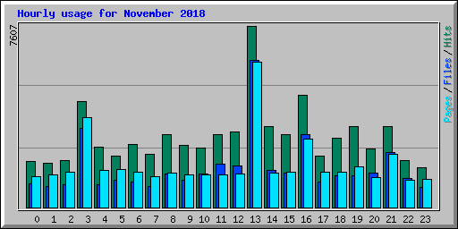Hourly usage for November 2018