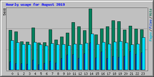 Hourly usage for August 2019