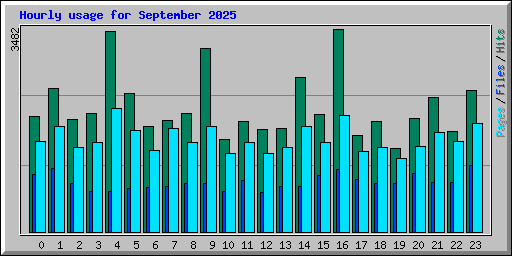 Hourly usage for September 2025